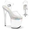 Pleaser - FLAMINGO808MLS Ankle strap sandal, Pole dance shoes - Off white/Transparent Product image
